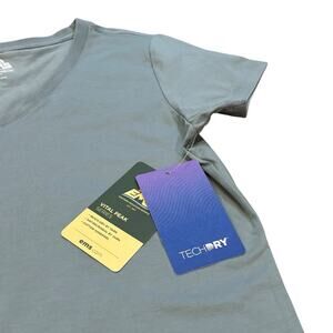 Eastern Mountain Sports Womens XS Techwick Vital Peak V-Neck Tee Slate Blue